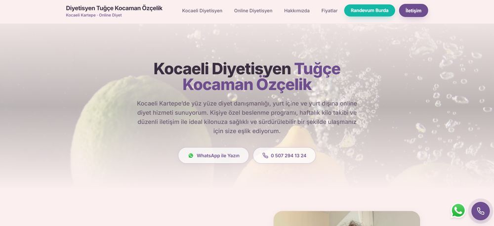 Diyetisyen Tuğçe Kocaman Özçelik